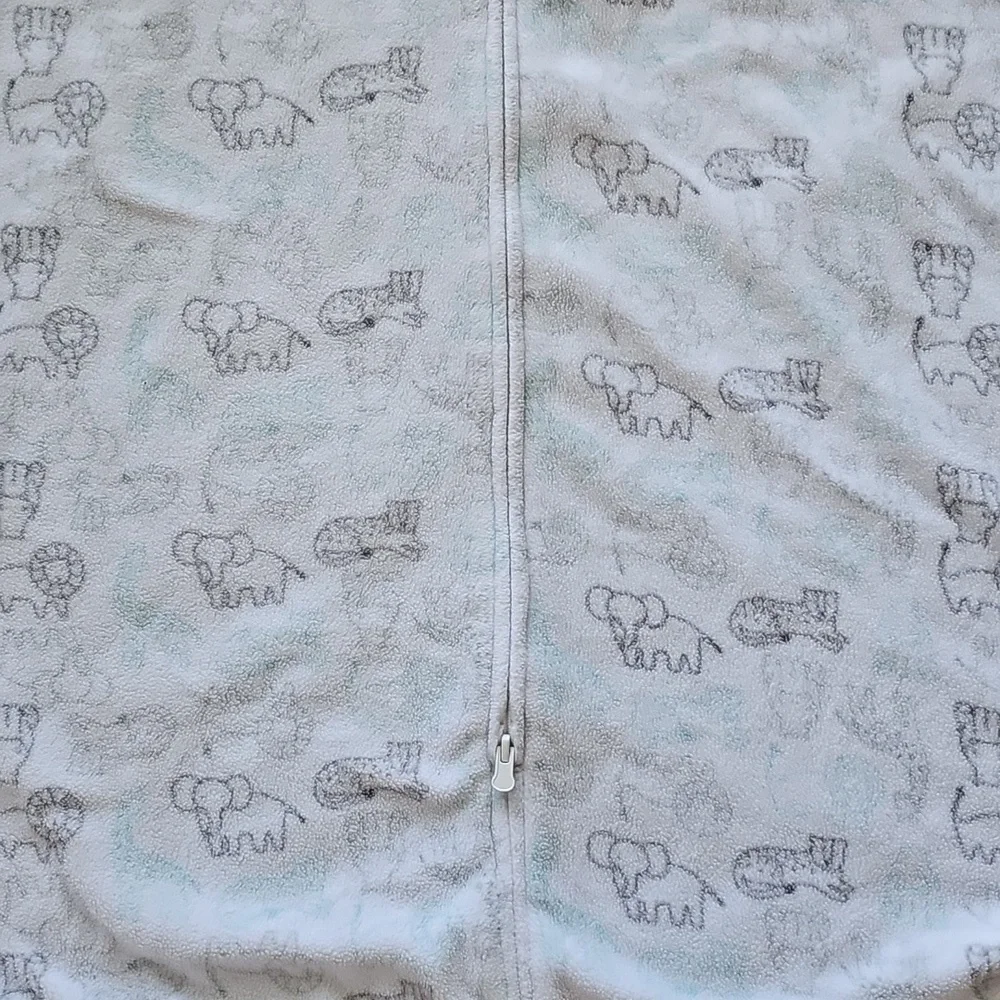 Halo Fleece Sleep Sack Large White Zoo Animals 6-12M